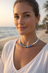 Boho Halskette mit Natursteinen & Muscheln – Edelstahl