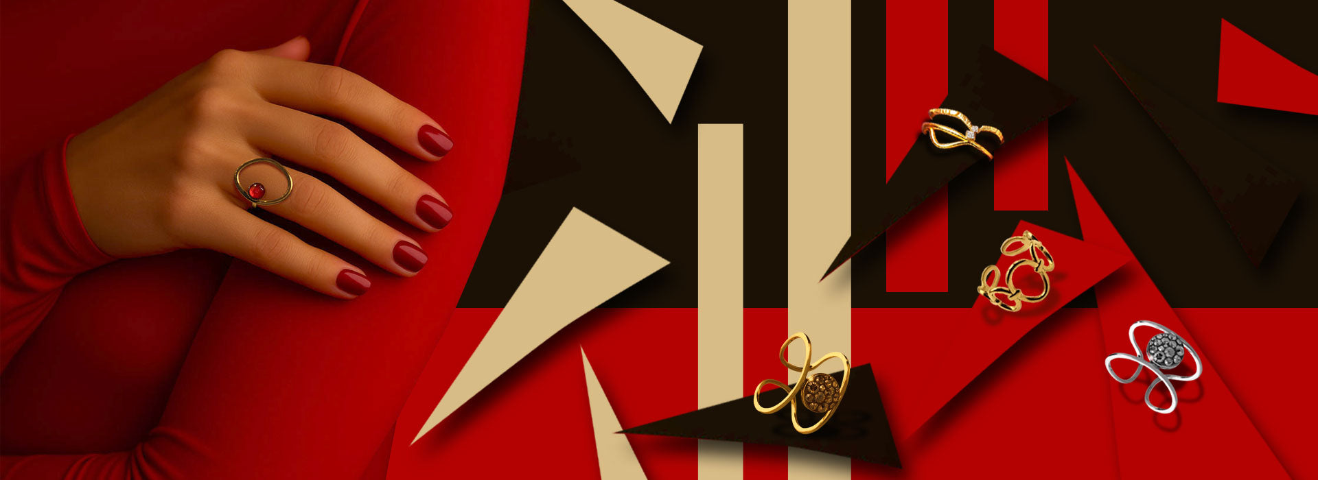 Ringe für Damen Goldfarben , Silber und Edelstahl