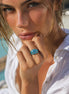 Statement-Ring mit blauen Swarovski Kristallen