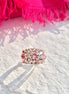 Statement Ring mit Swarovski Kristallen in Rosa und Champagner