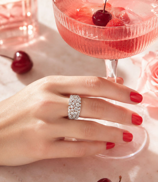 Statement Ring mit originalen Swarovski Kristallen in klarem Crystal