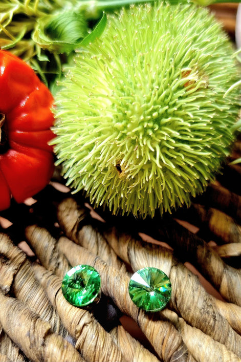 Ohrstecker Edelstahl mit Swarovski® Steinen Hellgrün