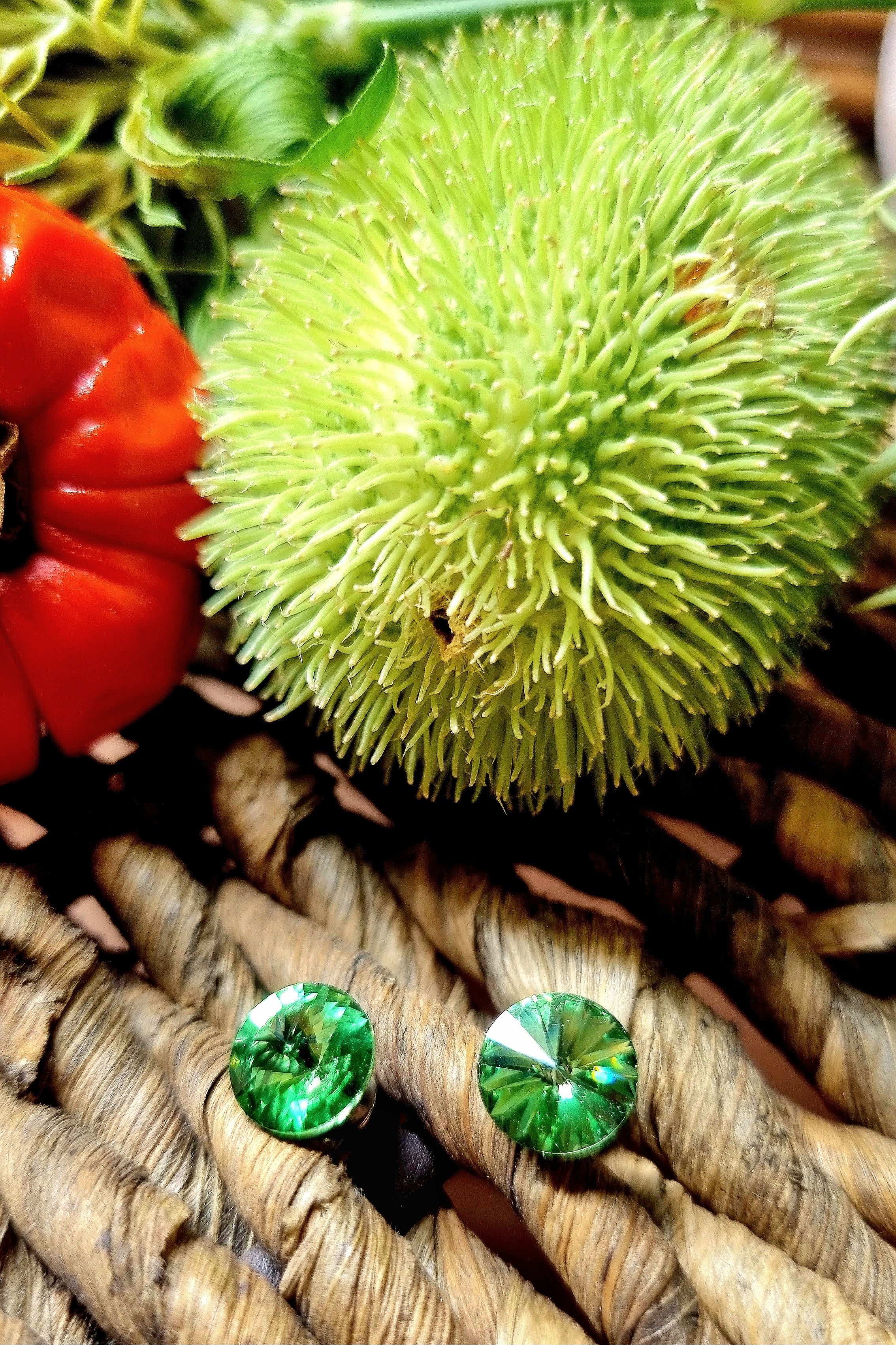 Ohrstecker Edelstahl mit Swarovski® Steinen Hellgrün