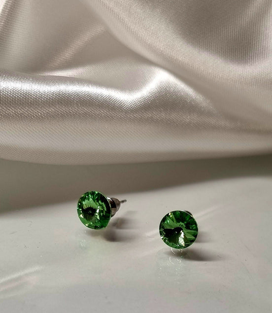 Ohrstecker Edelstahl mit Swarovski® Steinen Hellgrün