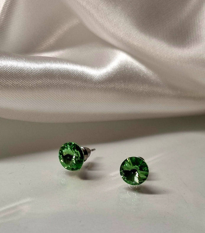 Ohrstecker Edelstahl mit Swarovski® Steinen Hellgrün