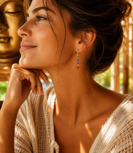 Ohrhänger Chakra Multicolor mit Swarovski Kristallen – Balance & Farbe