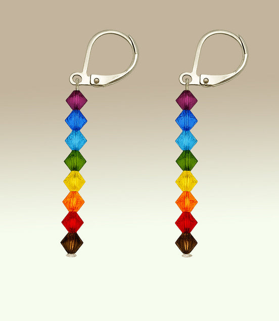 Ohrhänger Chakra Multicolor mit Swarowski Kristallen – Balance & Farbe