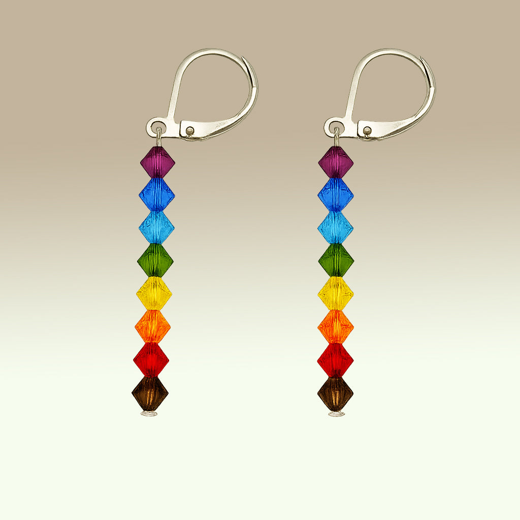 Ohrhänger Chakra Multicolor mit Swarowski Kristallen – Balance & Farbe