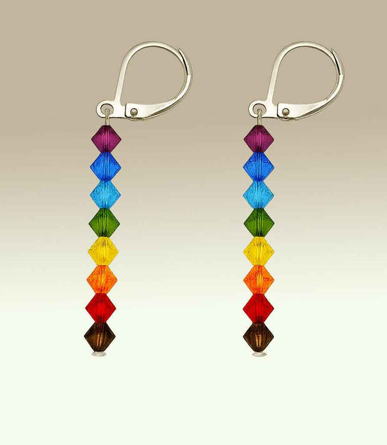 Ohrhänger Chakra Multicolor mit Swarowski Kristallen – Balance & Farbe