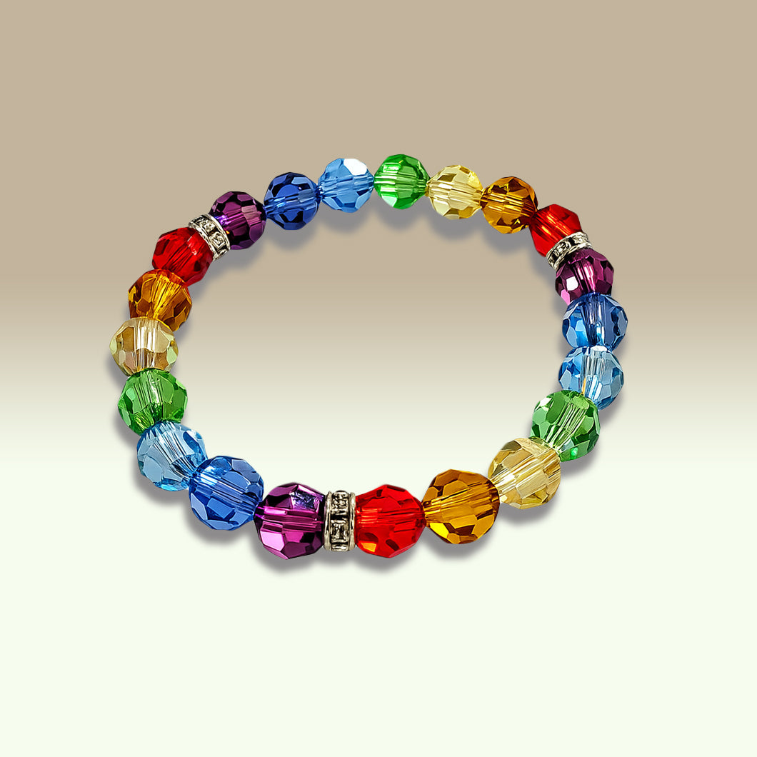 Armband Chakra Multicolor mit Swarowski Kristallen – Harmonie & Energie