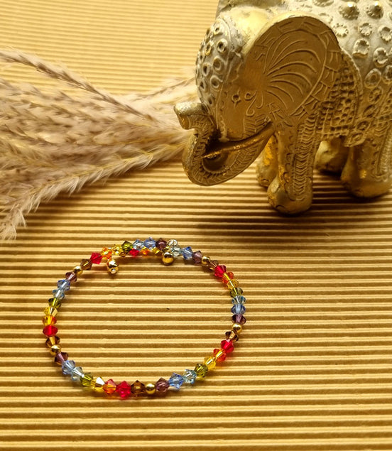 Armband Chakra Multicolor mit Swarowski Kristallen – Farbenspiel der Energiezentren, Balance & Lebensfreude