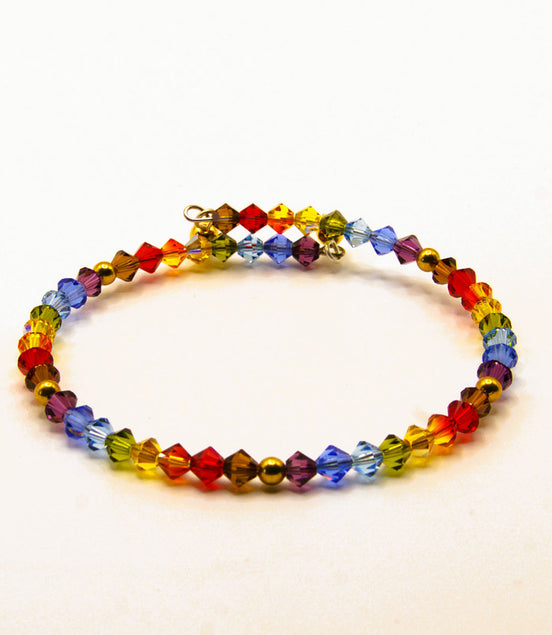 Armband Chakra Multicolor mit Swarowski Kristallen – Farbenspiel der Energiezentren, Balance & Lebensfreude
