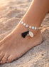 Fußkette Silberfarben mit Münzplättchen & Swarovski® Kristall