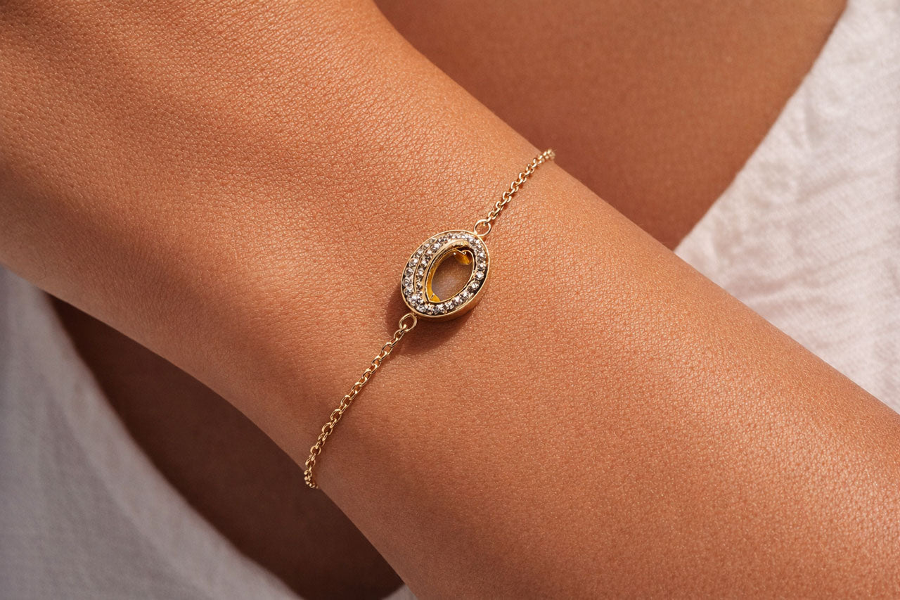 Armkettchen goldfarben mit Swarovski® Kristallen - handgefertigt