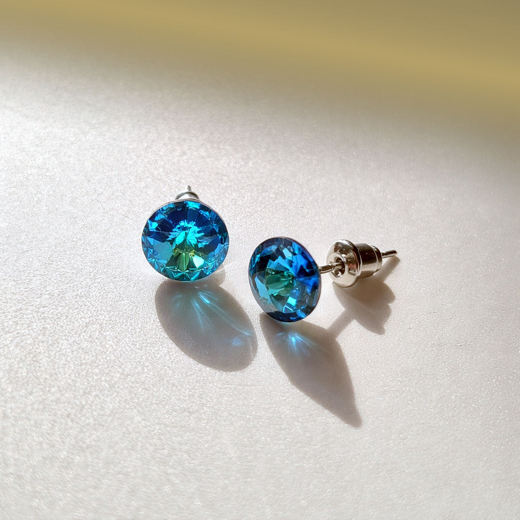 Ohrstecker Edelstahl – Swarovski® Kristall Aquamarin
