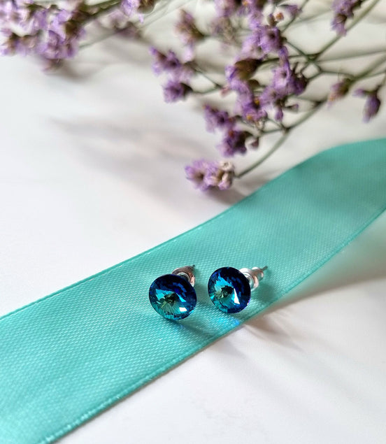 Ohrstecker Edelstahl – Swarovski® Kristall Aquamarin