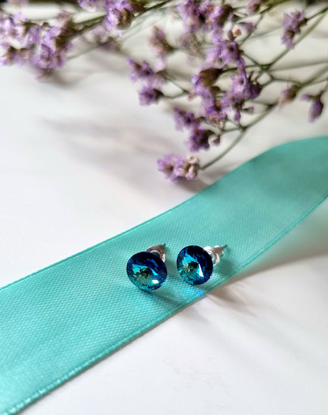 Ohrstecker Edelstahl – Swarovski® Kristall Aquamarin