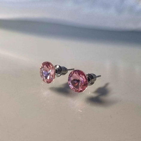 Ohrstecker Edelstahl mit  Swarovski Steinen Hellrosa