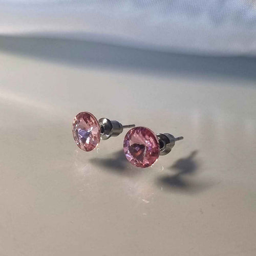 Ohrstecker Edelstahl mit  Swarovski Steinen Hellrosa