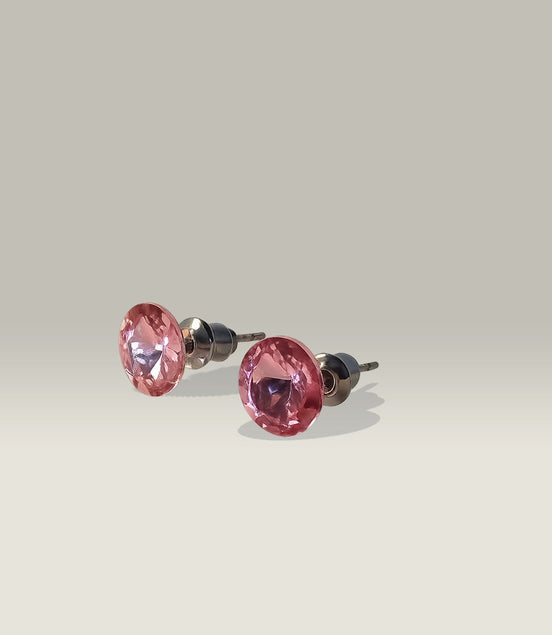 Ohrstecker Edelstahl mit  Swarovski Steinen Hellrosa