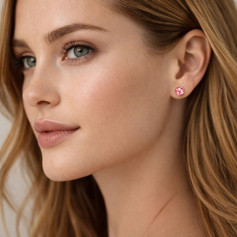Ohrstecker Edelstahl mit  Swarovski Steinen Hellrosa