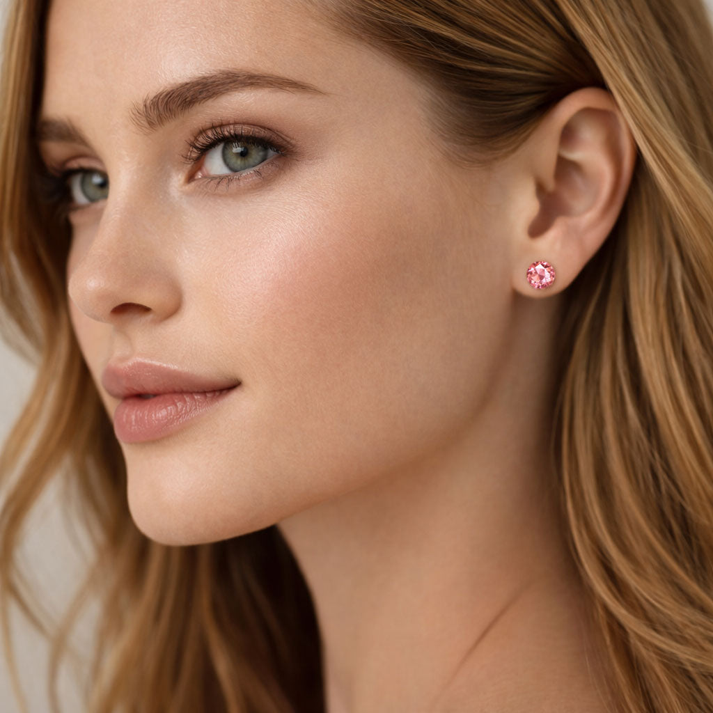 Ohrstecker Edelstahl mit  Swarovski Steinen Hellrosa