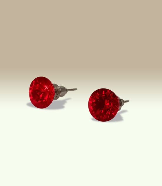 Ohrstecker Edelstahl mit schimmernden Swarovski Steinen Rot