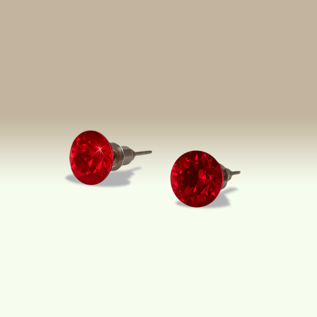 Ohrstecker Edelstahl mit schimmernden Swarovski Steinen Rot