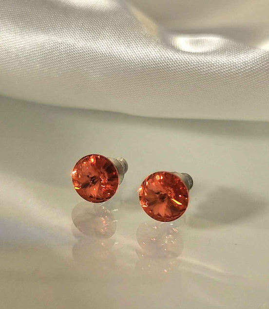 Ohrstecker Edelstahl mit schimmernden Swarovski Steinen Orange