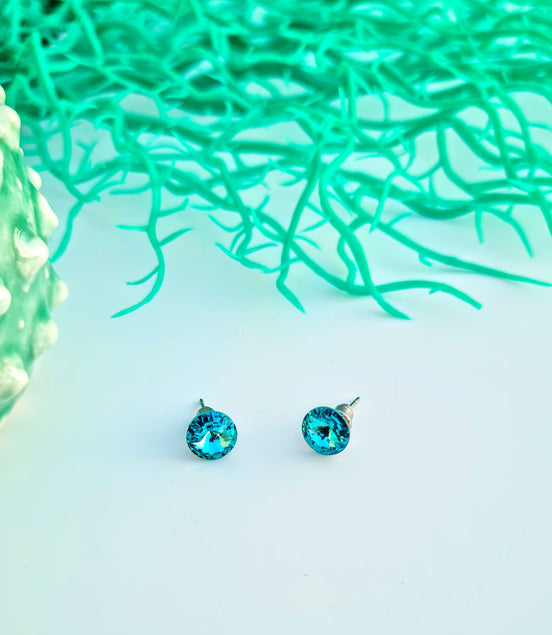 Ohrstecker mit Swarovski Kristallen Light-Türkis
