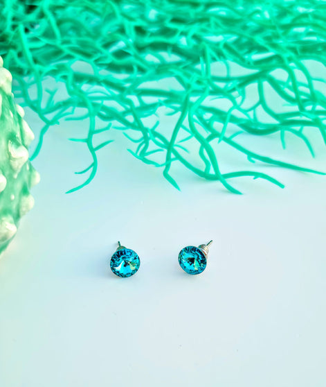 Ohrstecker mit Swarovski Kristallen Light-Türkis