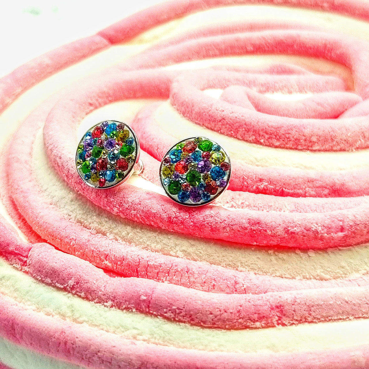 Ohrstecker Edelstahl mit  Preciosa® Kristallen – Multicolor