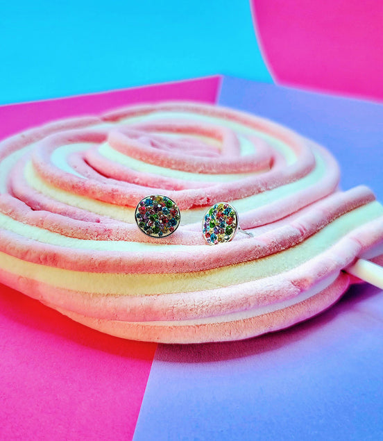 Ohrstecker Edelstahl mit  Preciosa® Kristallen – Multicolor