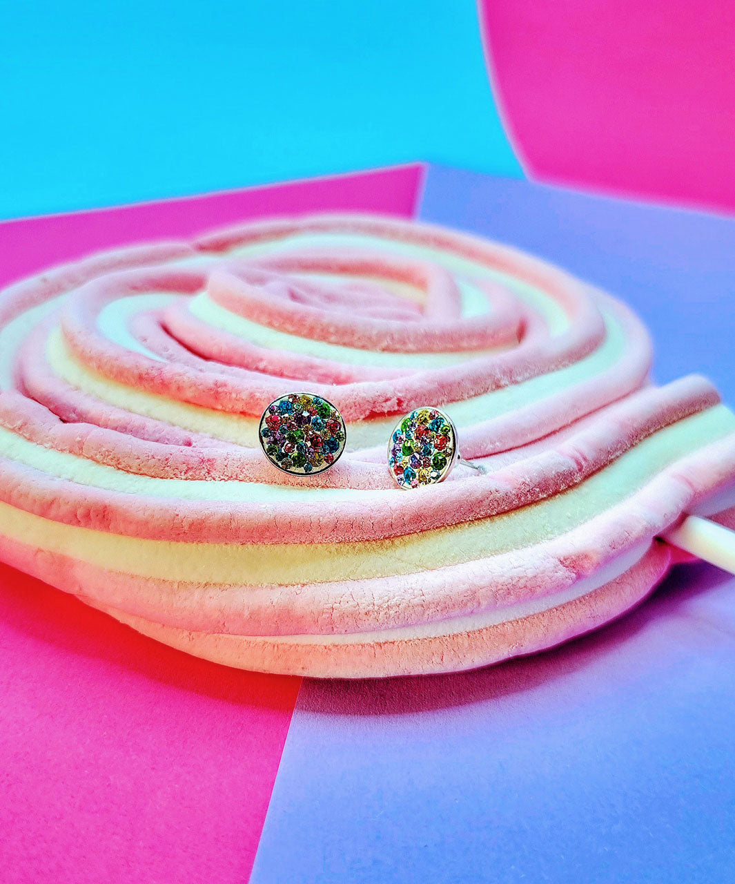 Ohrstecker Edelstahl mit  Preciosa® Kristallen – Multicolor