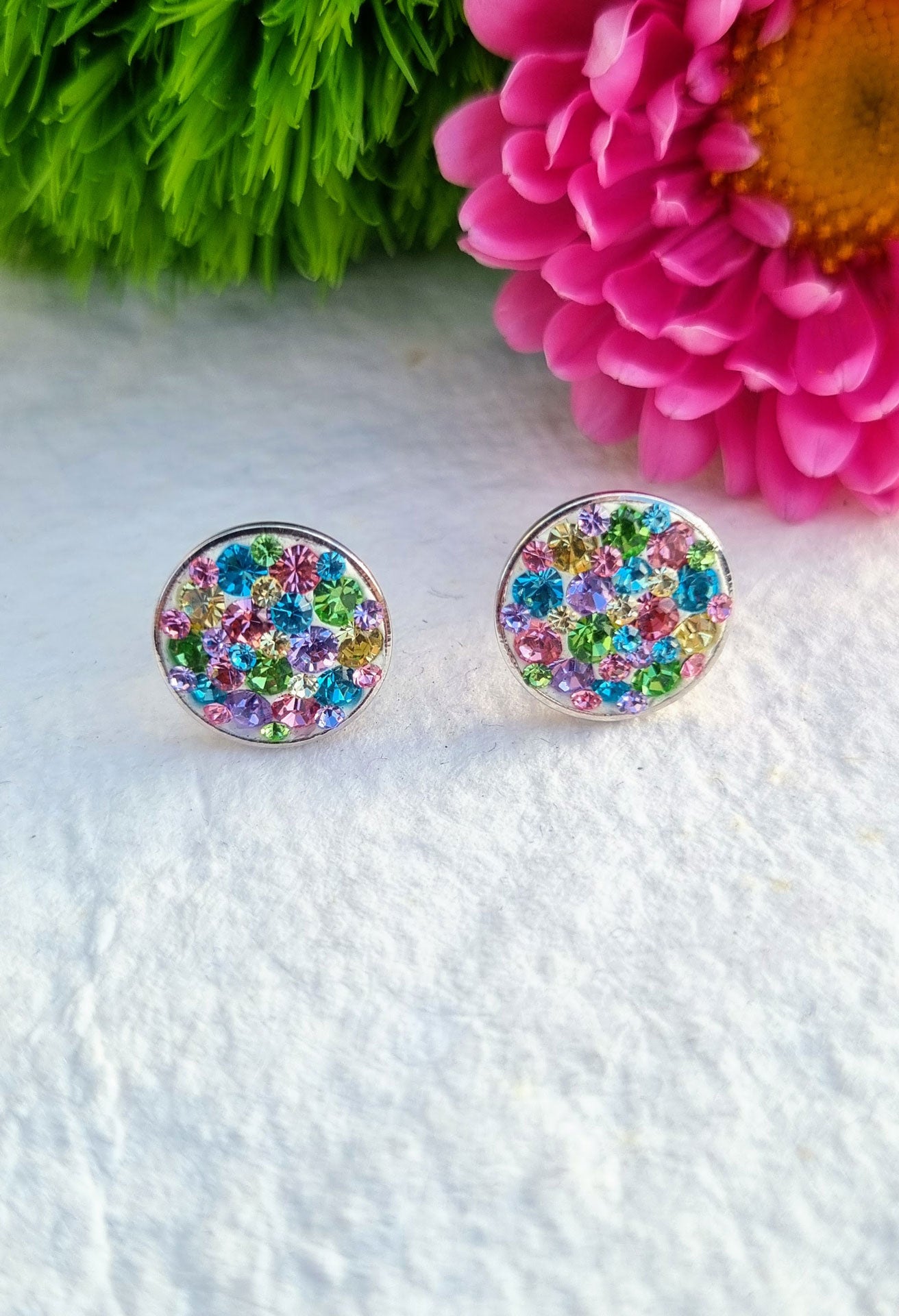 Ohrstecker Multicolor mit Preciosa-Kristallen