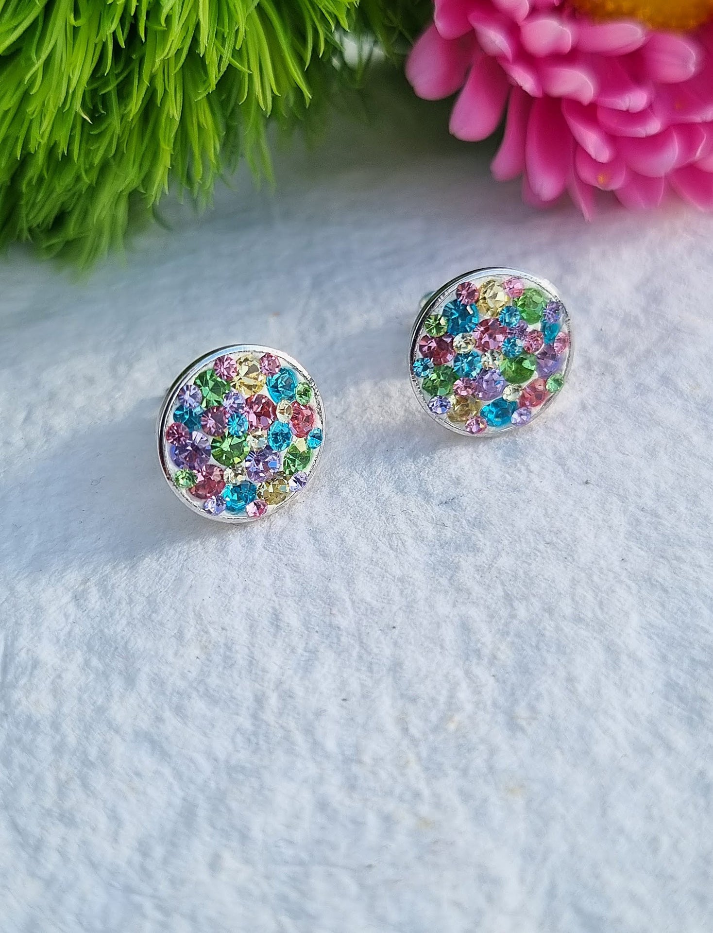 Ohrstecker Multicolor mit Preciosa-Kristallen