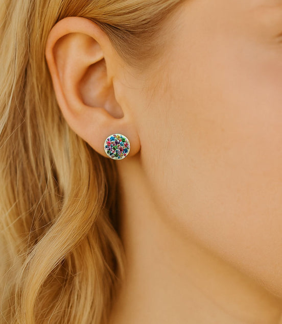 Ohrstecker Edelstahl mit  Preciosa® Kristallen – Multicolor