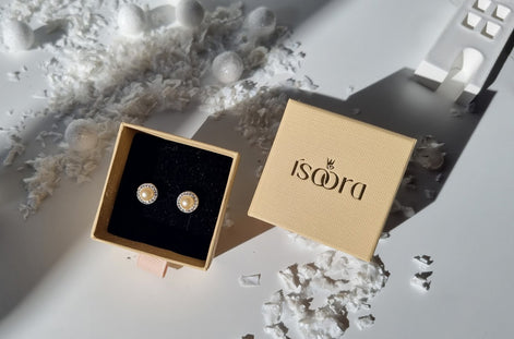 Ohrstecker mit Perle & Swarovski® Kristallrand