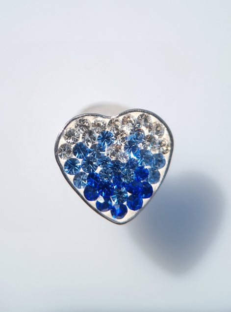 Blaue Herz-Ohrstecker mit Preciosa-Kristallen