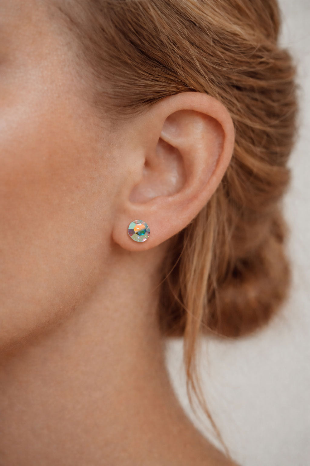 Ohrstecker mit Multicolor-Kristall - Edelstahl