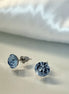 Ohrringe mit blauem Swarovski Stein – Edelstahl Ohrstecker