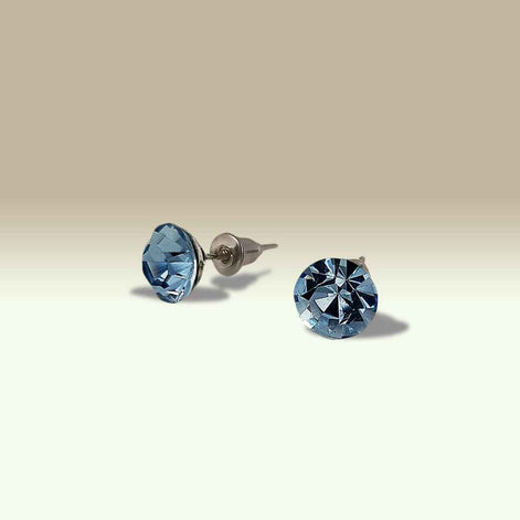 Ohrringe mit blauem Swarovski Stein – Edelstahl Ohrstecker