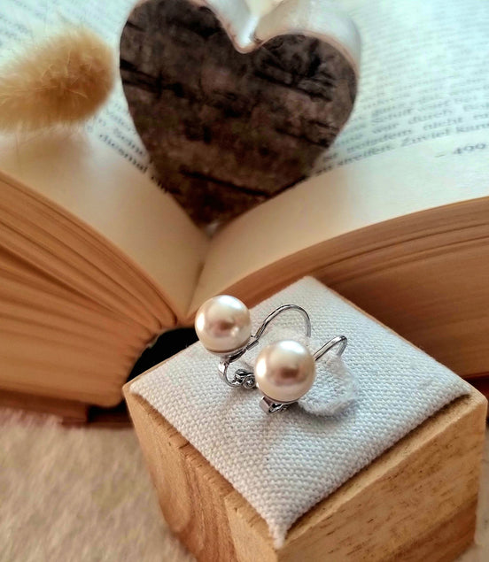 Ohrringe mit Perle – Edelstahl