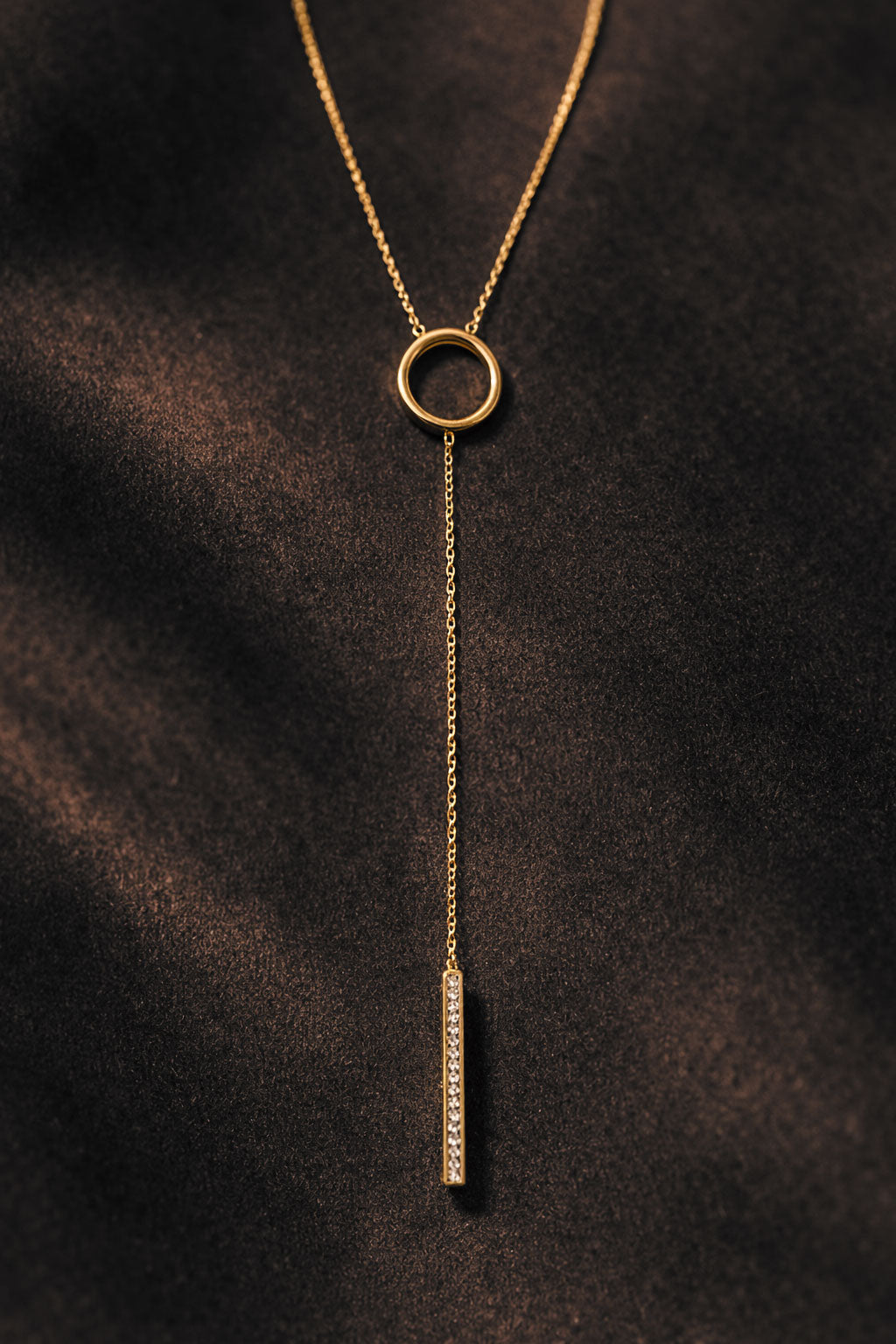 Halskette Y-Form aus Silber 925 vergoldet mit Swarovski Kristallen