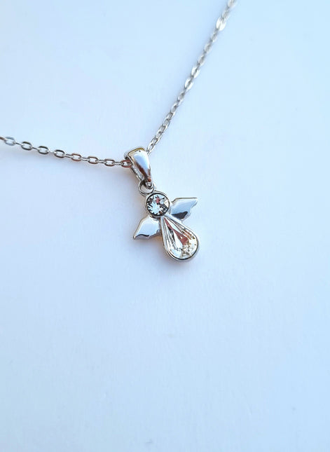 Angel necklace in 925 sterling silver with Swarovski crystals