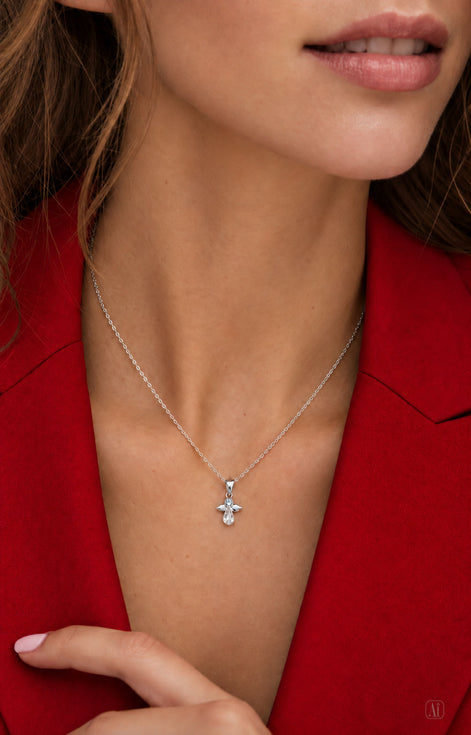 Angel necklace in 925 sterling silver with Swarovski crystals
