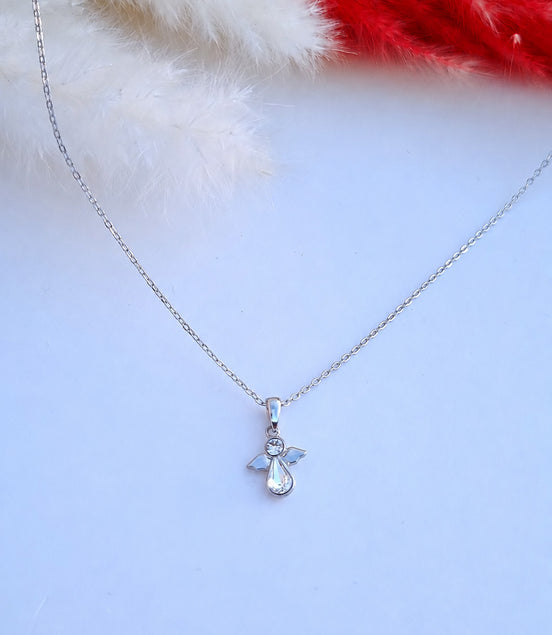 Angel necklace in 925 sterling silver with Swarovski crystals