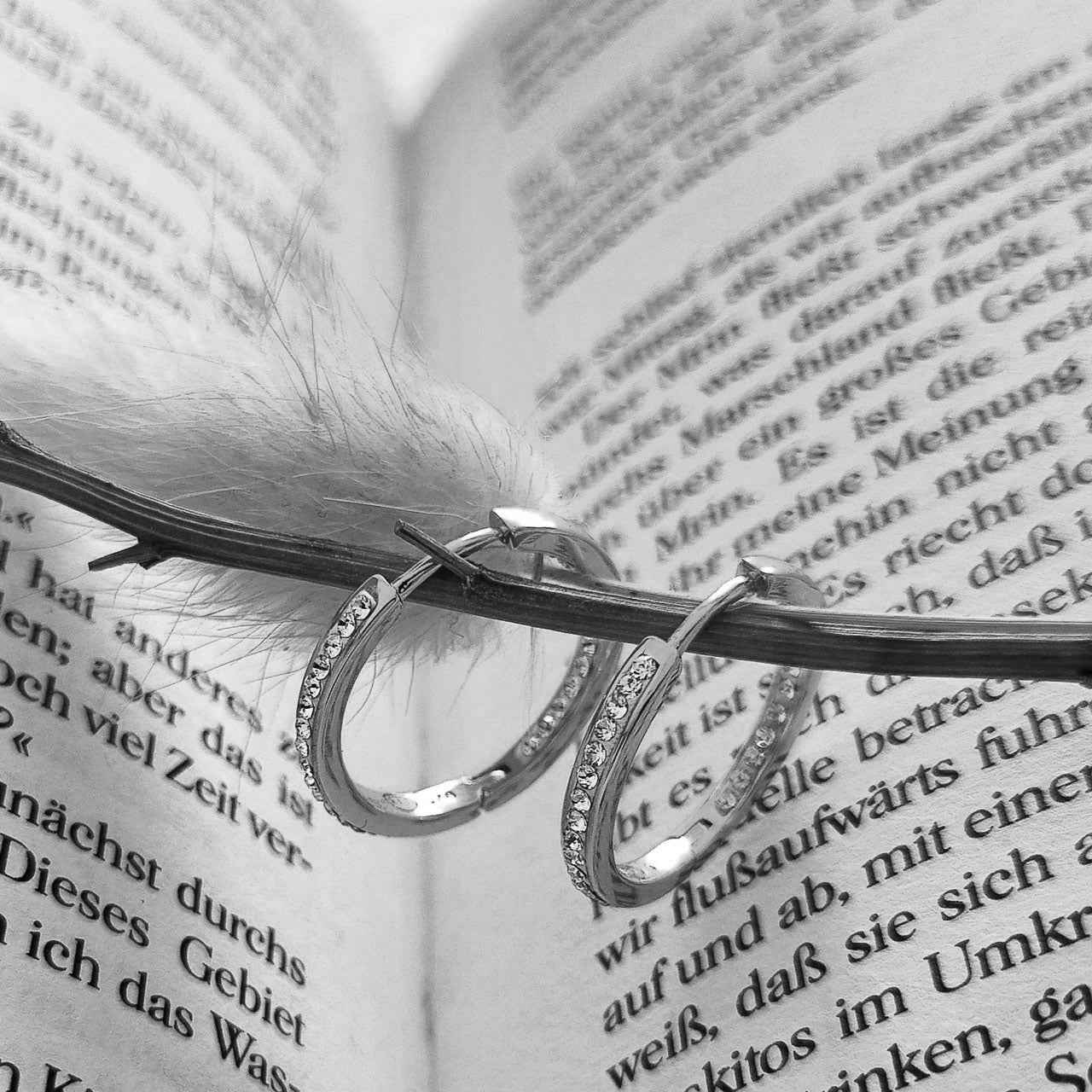 Ohrringe Creolen Silber 925 mit Swarovski Kristallen - handgefertigt