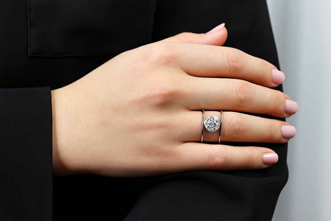 Ring Silber mit Swarovski®Kristallen (925 Sterling Silber)
