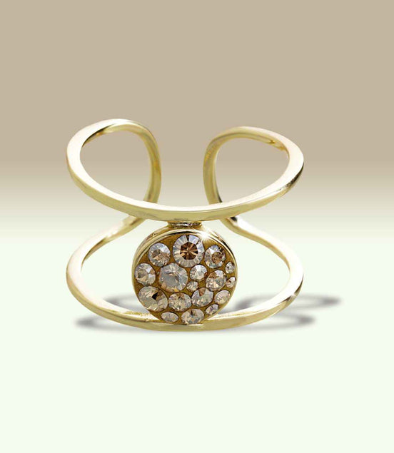 Ring Vergoldeter Silberring mit Swarovski® Golden Shadow Kristallen (925 Sterling Silber)